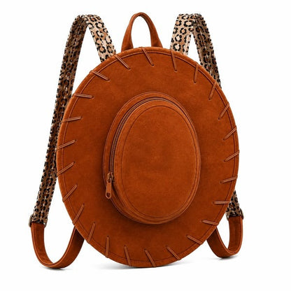 Brown western cowgirl hat backpack