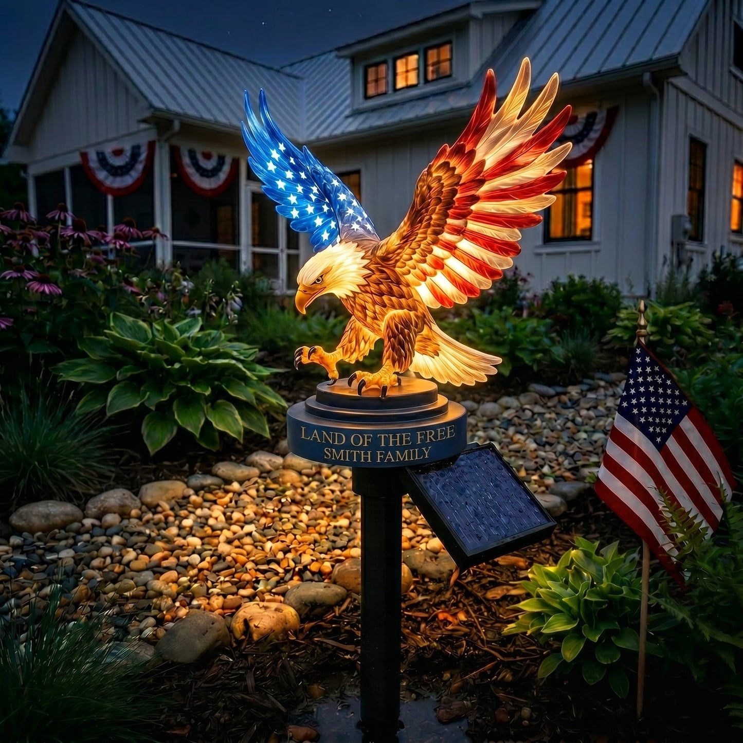 50% OFF 🦅 Personalized Solar Eagle Garden Light – Limited-Time Freedom Tribute