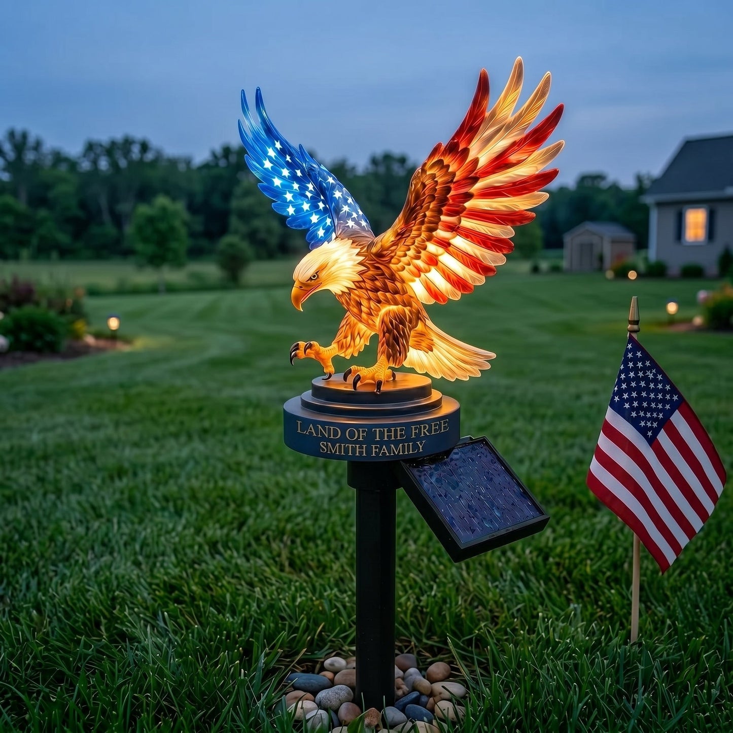 50% OFF 🦅 Personalized Solar Eagle Garden Light – Limited-Time Freedom Tribute