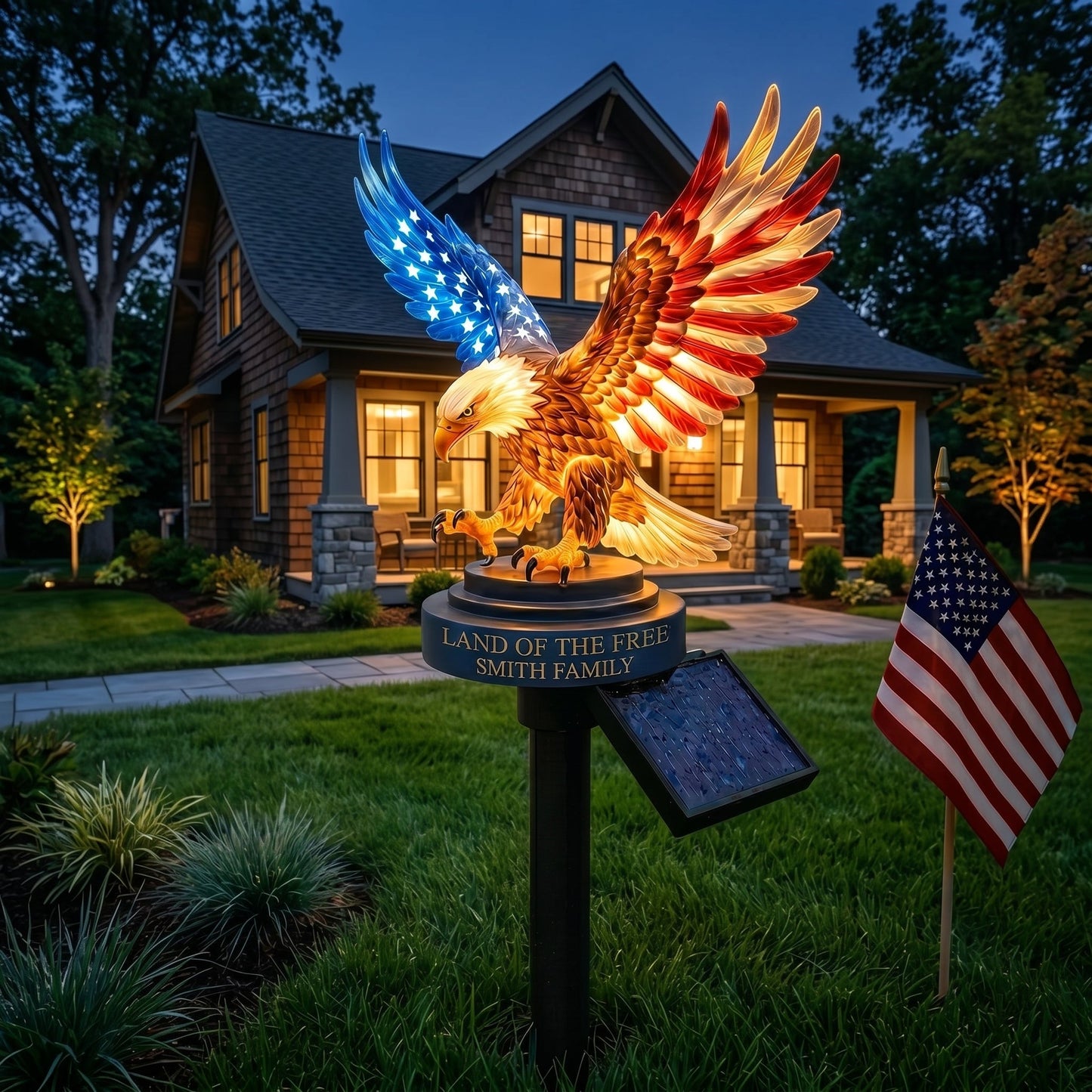 50% OFF 🦅 Personalized Solar Eagle Garden Light – Limited-Time Freedom Tribute