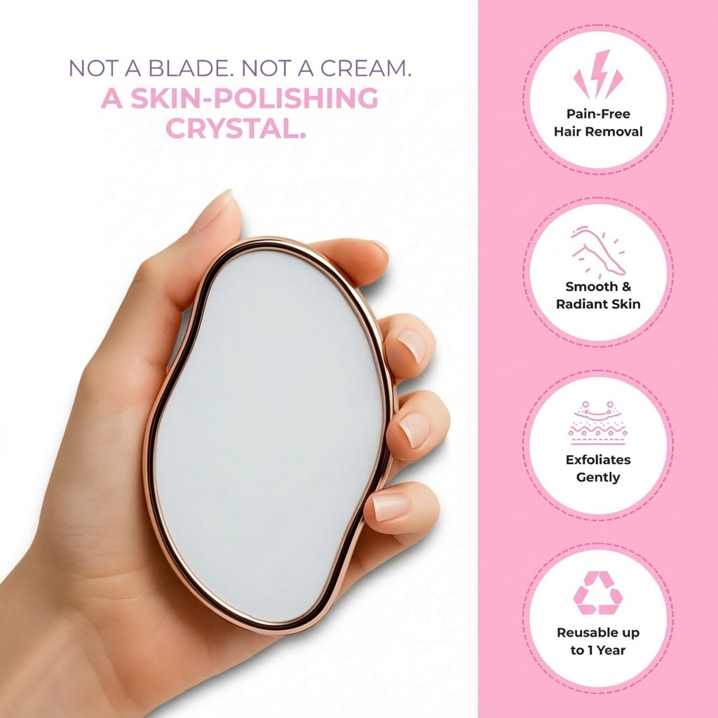 ✨50% OFF NOW! Palm‑Fit Hair Eraser for Quick At‑Home Grooming. Painless Crystal Hair Remover. Eco‑Friendly Reusable Physical Hair Removal Tool for Legs. Arms & Body