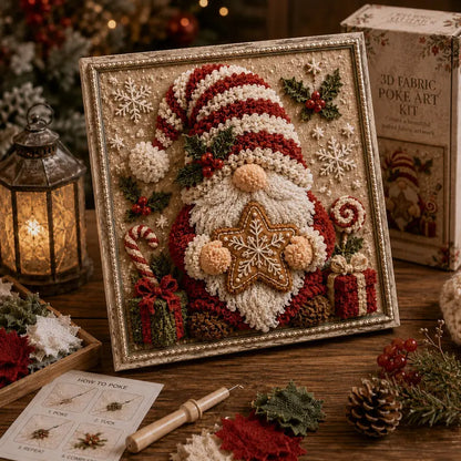 Christmas Gnome 3D fabric poke art kit