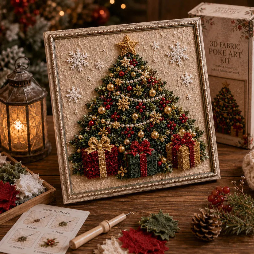 Decorated Christmas Tree 3D fabric poke art kit