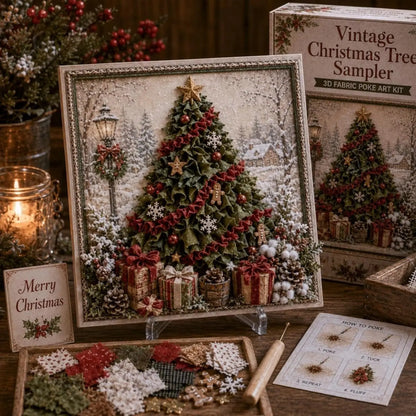 Vintage Christmas Tree 3D fabric poke art kit