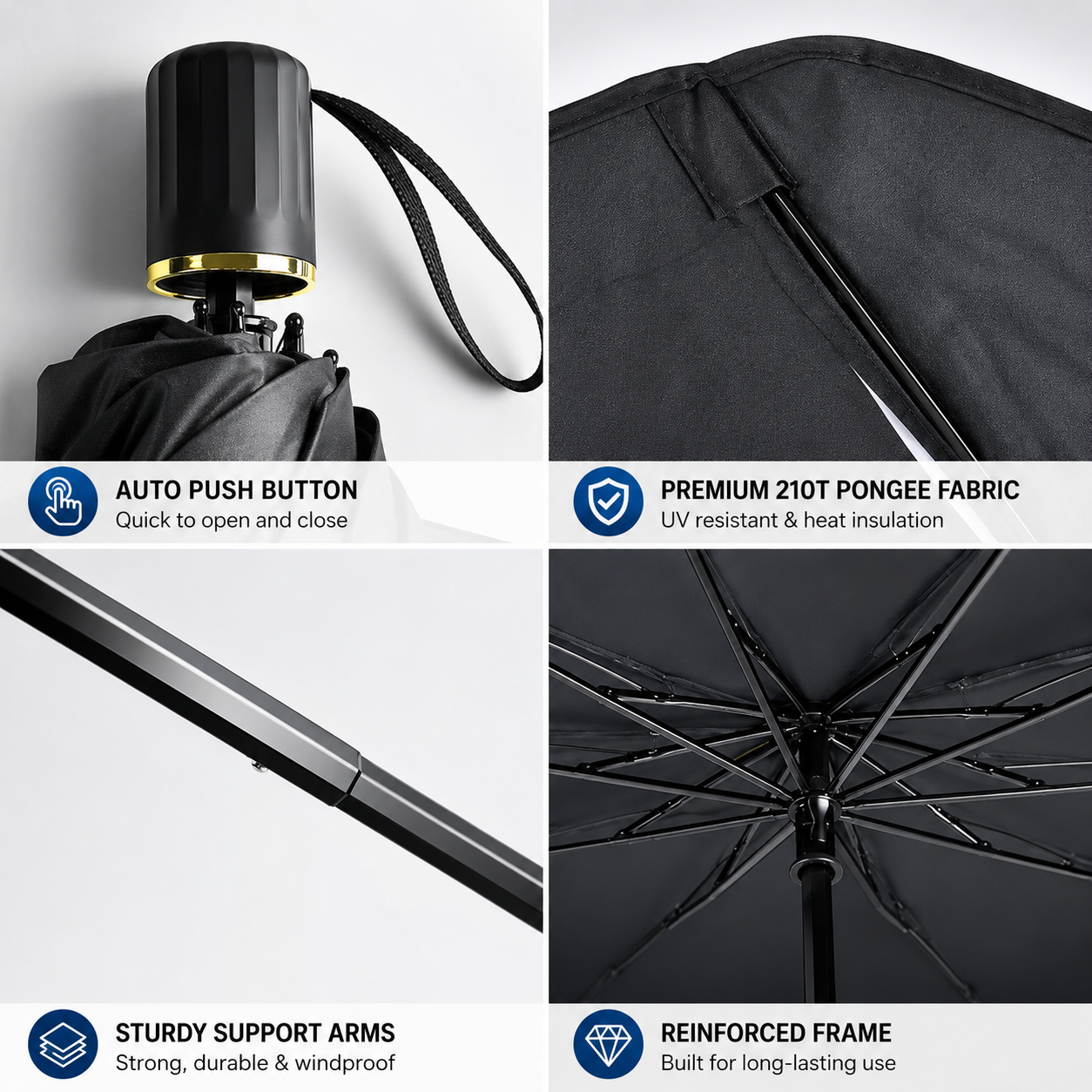 ☀️Car Sunshade – Effective Heat Insulation. UV Block & Easy Foldable Auto Windshield Protector
