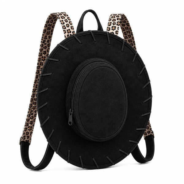 Black western cowgirl hat backpack