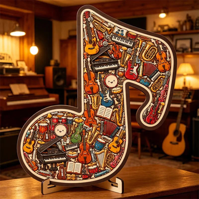 ⌛Limited-time offer🎶Wooden Musical Note Jigsaw Puzzle🧩 specification view