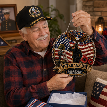 Veterans Day ornament size materials and design details