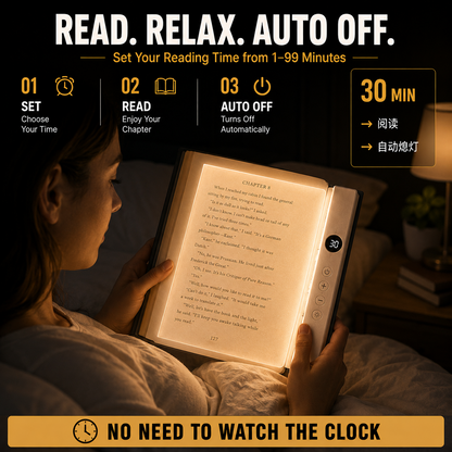 Rechargeable Full-Page Book Light with Timer