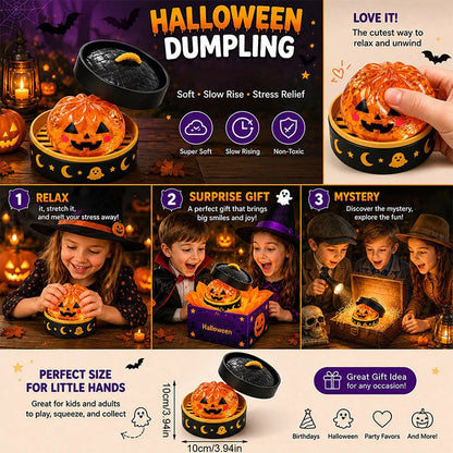 🎃 Halloween Dumpling Squishy Toy – Cute Squeeze Toy for Stress Relief & Spooky Fun