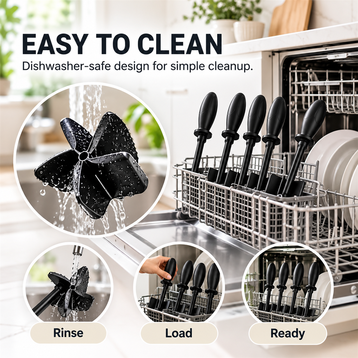 Dishwasher-safe ground meat masher for easy cleanup