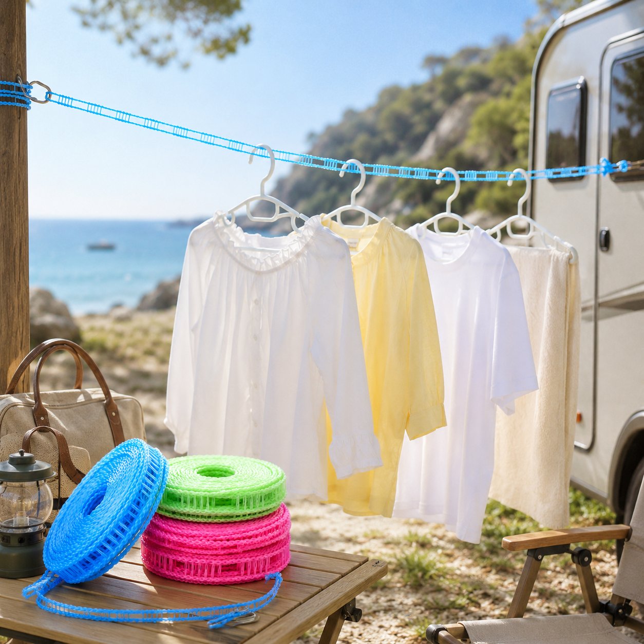 🔥 Buy 1 Get 1 Free – Portable Windproof Clothesline for Travel, Camping & Small Spaces