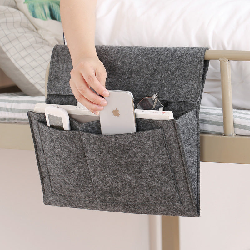 Bedside Caddy. 5 Pockets Felt Bedside Storage Organizer. Hanging Storage Organizer🛏️