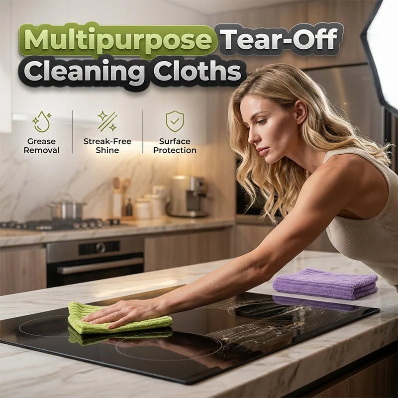 💯 Multipurpose Reusable Tear-Off Cleaning Cloth Roll