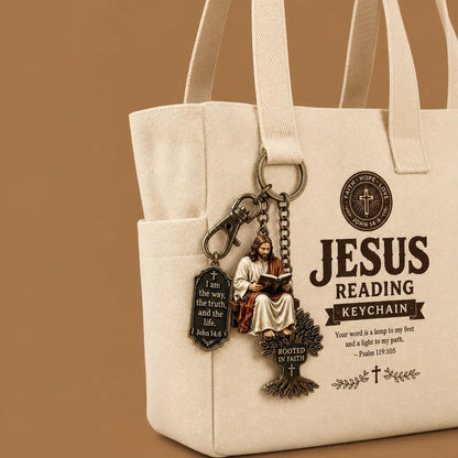 50% OFF! Jesus Reading Keychain - Carry Scripture Daily, Bundle & Save