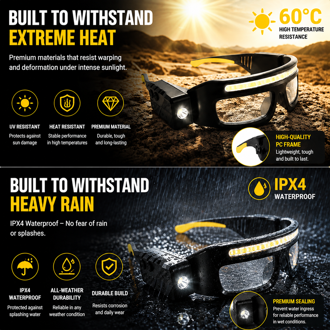 Rechargeable LED Work Light Glasses