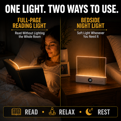 Rechargeable Full-Page Book Light with Timer