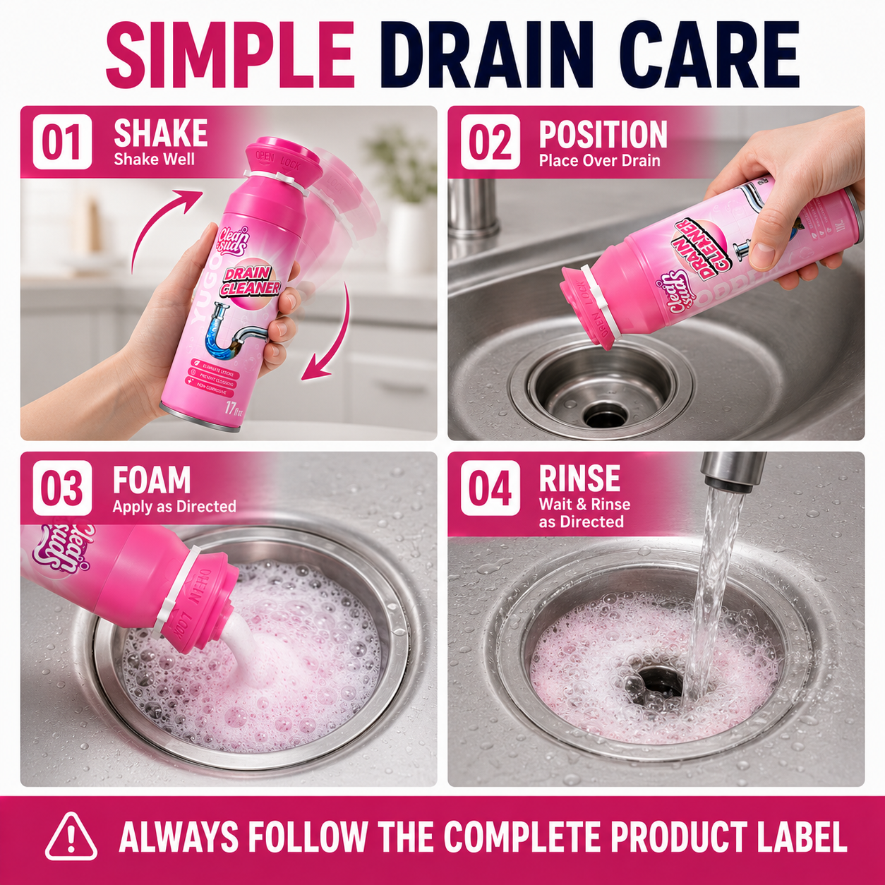 Foaming Sink Drain Cleaner & Deodorizer