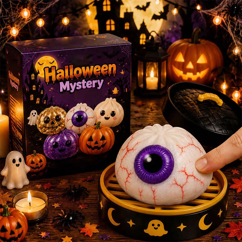 🎃 Halloween Dumpling Squishy Toy – Cute Squeeze Toy for Stress Relief & Spooky Fun