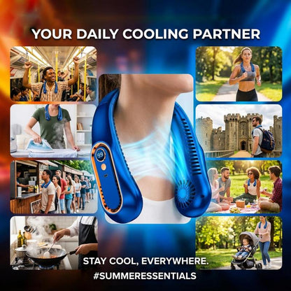 Portable Neck Fan with 360° Surround Cooling – Lightweight, Bladeless & Comfortable