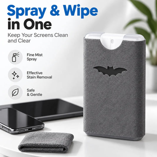 Portable Screen Cleaner Spray with Microfiber Cloth. Nano Streak-Free Cleaning 🧼