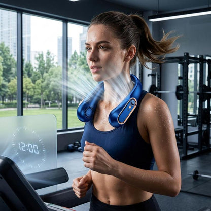 Portable Neck Fan with 360° Surround Cooling – Lightweight, Bladeless & Comfortable