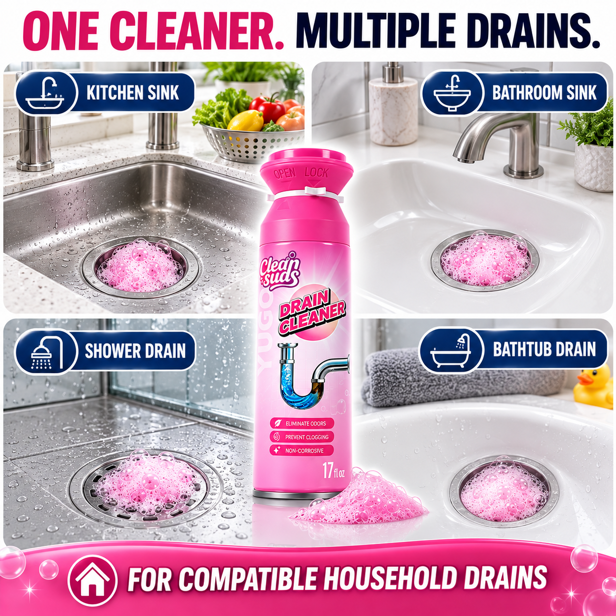 Foaming Sink Drain Cleaner & Deodorizer