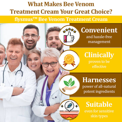 ✅flysmus™ Bee Venom Treatment Cream🐝: Treat Eczema, Psoriasis, Acne, Rosacea, Fungal Infections, Warts