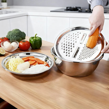 Stainless steel grater bowl set product detail image