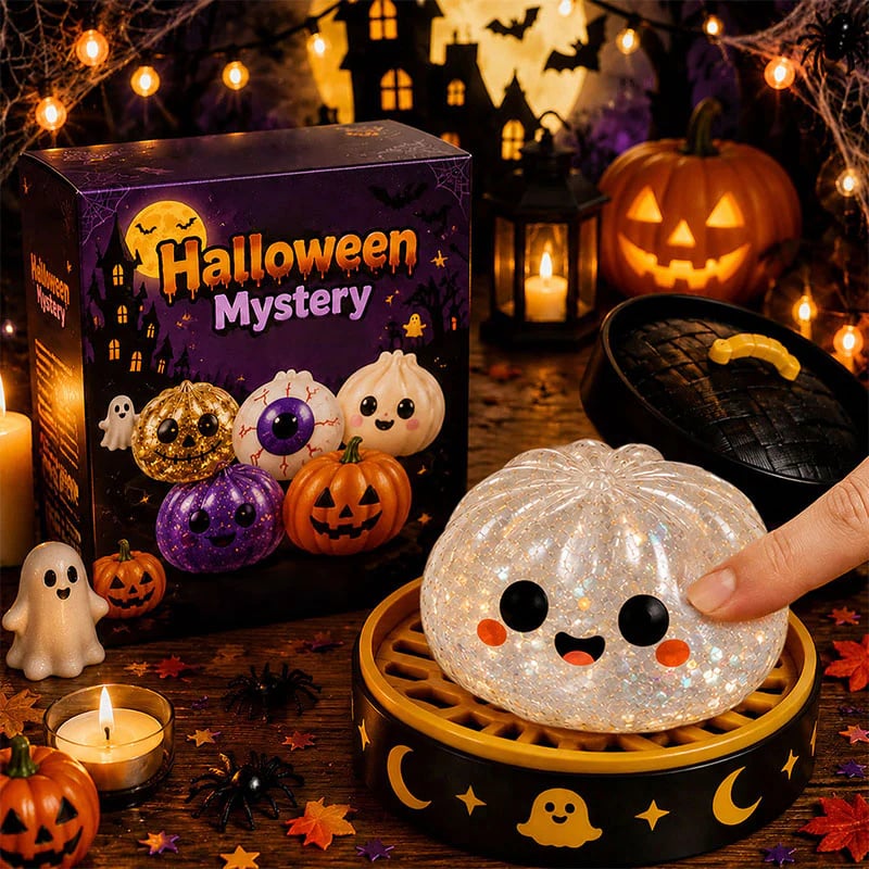 🎃 Halloween Dumpling Squishy Toy – Cute Squeeze Toy for Stress Relief & Spooky Fun