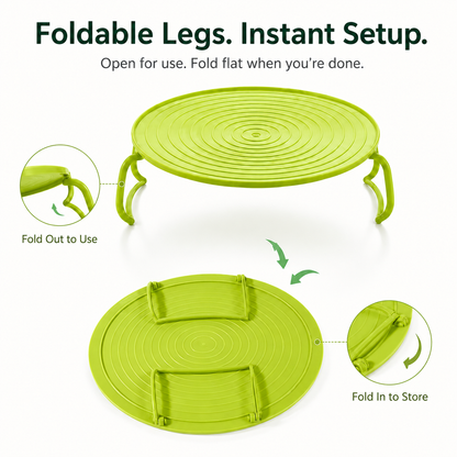 Foldable Microwave Plate Stacker with Cool-Touch Handles