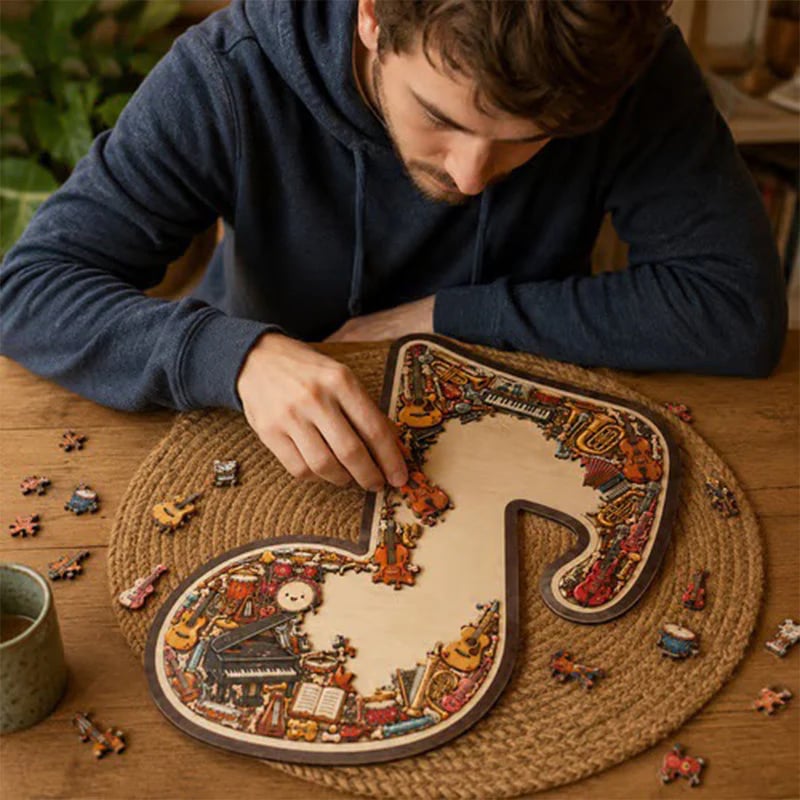 ⌛Limited-time offer🎶Wooden Musical Note Jigsaw Puzzle🧩 musical puzzle detail