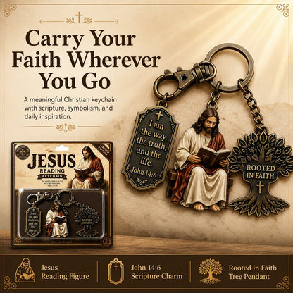 50% OFF! Jesus Reading Keychain - Carry Scripture Daily, Bundle & Save