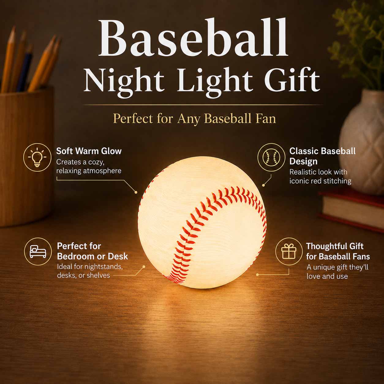 Last Day 50% OFF - Baseball Night Light Gift baseball night light gift