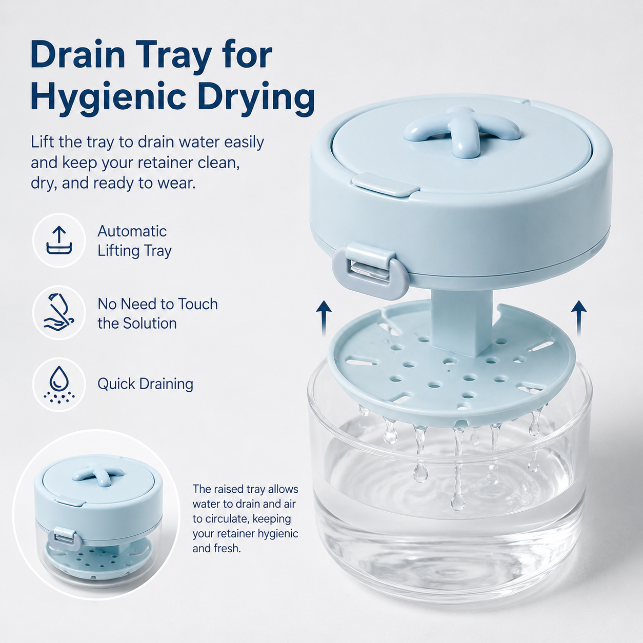 🦷 50% OFF Today – 3-in-1 Retainer Cleaning Case with Mirror, Drain Tray & Travel Storage