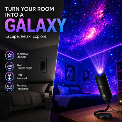 ✨ Plug-and-Play Galaxy Star Projector – Transform Any Room into a Dreamy Night Sky