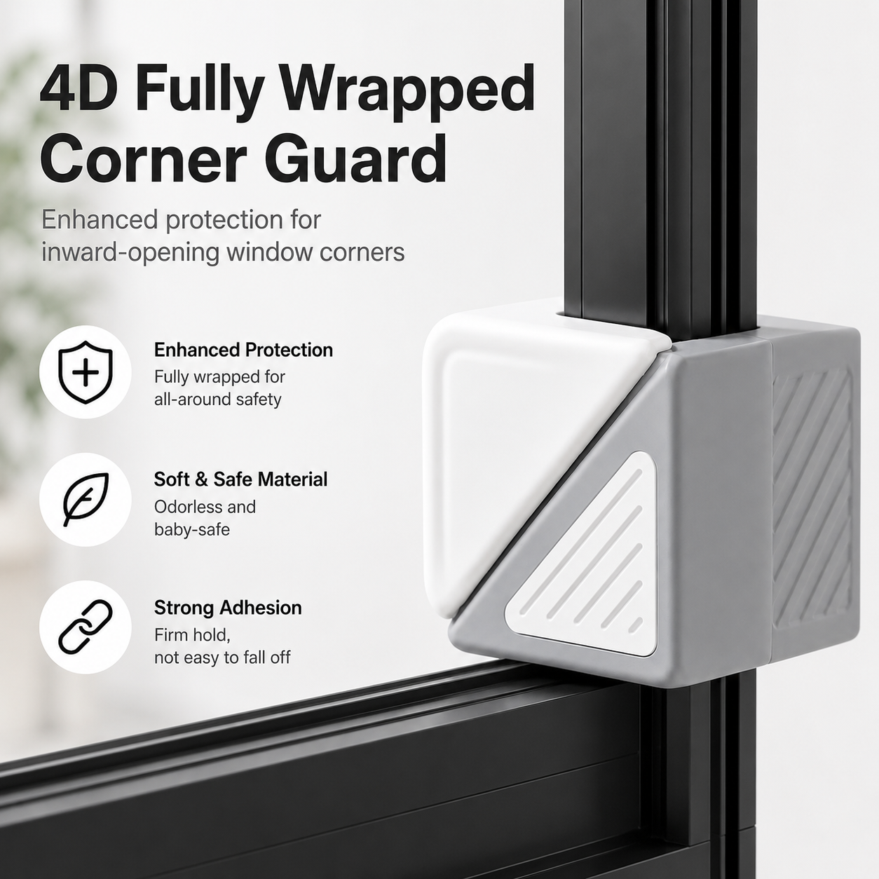 🔥 Buy 3 Get 1 FREE – Self-Adhesive Window Corner Guards to Help Protect Kids from Sharp Window Edges