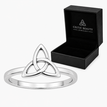 Witch's Knot Triquetra Ring | Wiccan Cross Protection Amulet | Celtics Knot Witchcraft Rings | Witchy Good Luck Charm Jewelry Gift For Spiritual Women