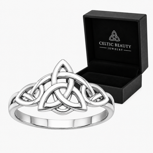 Witch's Knot Triquetra Ring | Wiccan Cross Protection Amulet | Celtics Knot Witchcraft Rings | Witchy Good Luck Charm Jewelry Gift For Spiritual Women