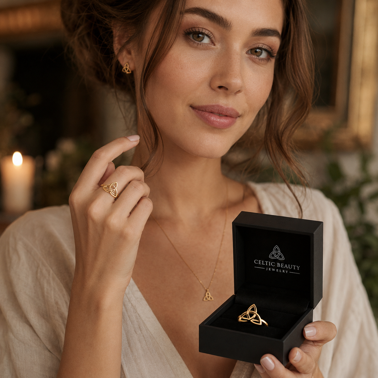 Witch's Knot Triquetra Ring | Wiccan Cross Protection Amulet | Celtics Knot Witchcraft Rings | Witchy Good Luck Charm Jewelry Gift For Spiritual Women