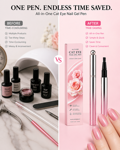 🥳2026 HOT SALE 50% OFF!💝💫All-in-One Cat Eye Nail Gel Pen – Get a hypnotic cat-eye effect in one stroke! Magnetic gel. lasting shine. salon magic at home.