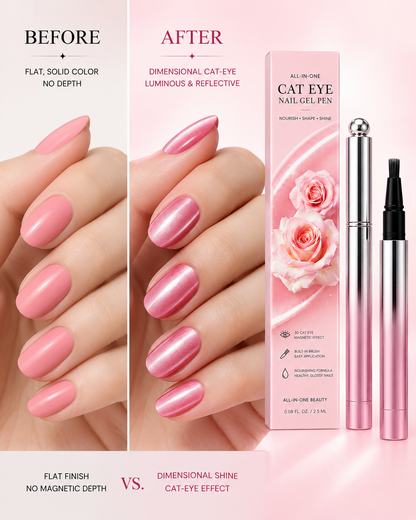 🥳2026 HOT SALE 50% OFF!💝💫All-in-One Cat Eye Nail Gel Pen – Get a hypnotic cat-eye effect in one stroke! Magnetic gel. lasting shine. salon magic at home.