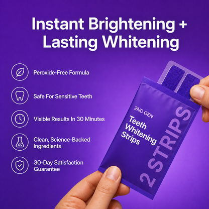 Triple Whitening Strips – Same Enamel-Safe Ingredient Dentists Use | Long-Lasting Results, Not Just a Purple Tint