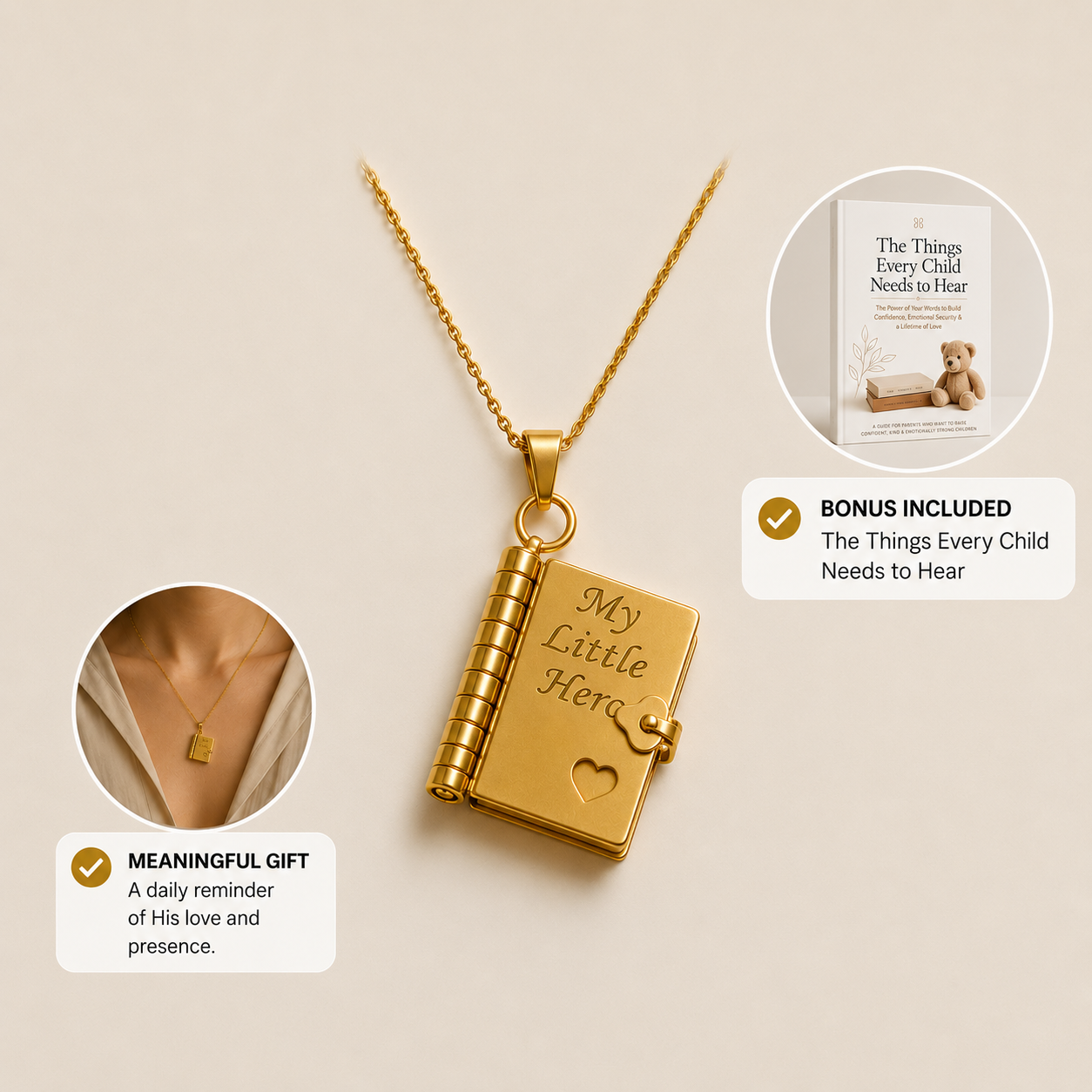 Hidden Letter Necklace gift display