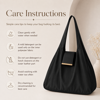 Compact Everyday Tote Bag with Roll-Up Storage Design