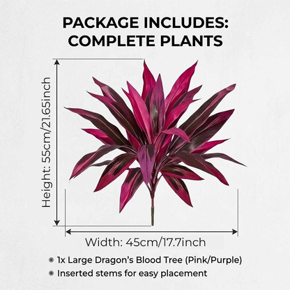 Realistic Artificial Dragon Blood Tree for Effortless Home Decor
