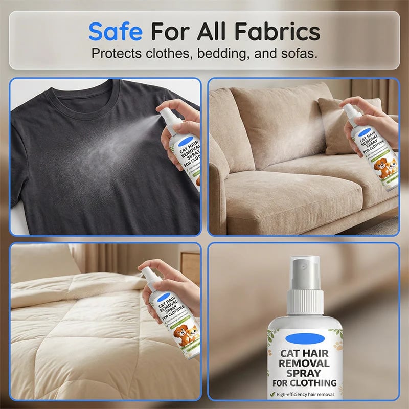 Pet Hair Removal Spray – 50% OFF Fur Loosening Spray for Clothes, Sofas & Fabrics