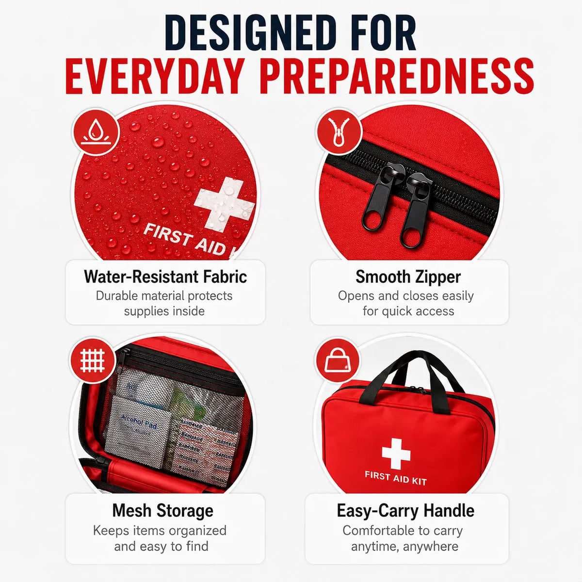 First Aid Kit – High-quality. waterproof. and portable trauma first aid kit. suitable for various emergency situations.