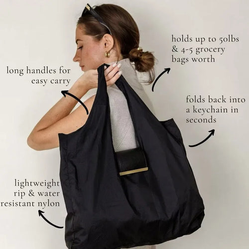 Compact Foldable Tote| Clip-On Travel Bag