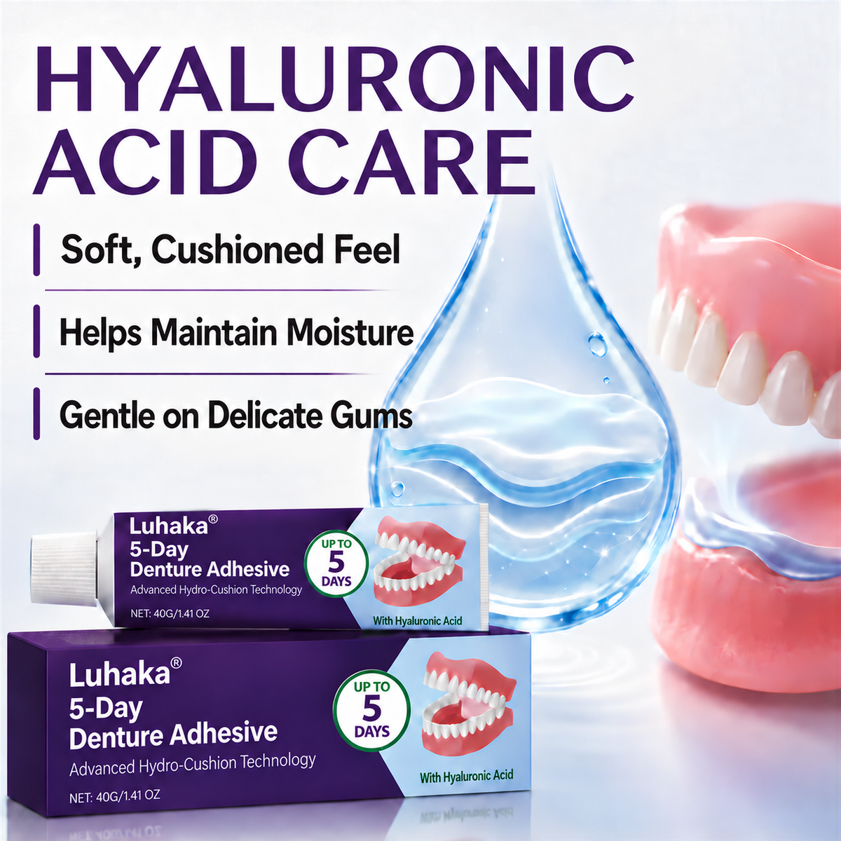 🔥100K+ SOLD🔥Luhaka® 5-Day Denture Adhesive🦷💙